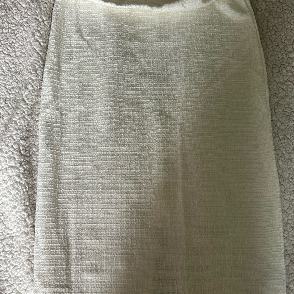 Cream Knee-Length Pencil Skirt for Work